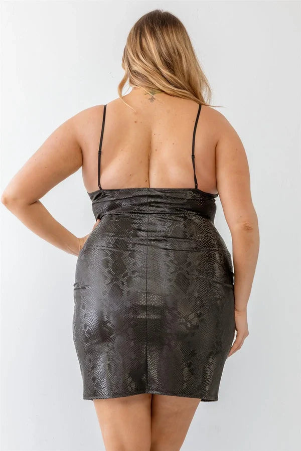 Vegan Snakeskin Mini Dress Elva Mae Vegan Snakeskin Mini Dress Elva Mae