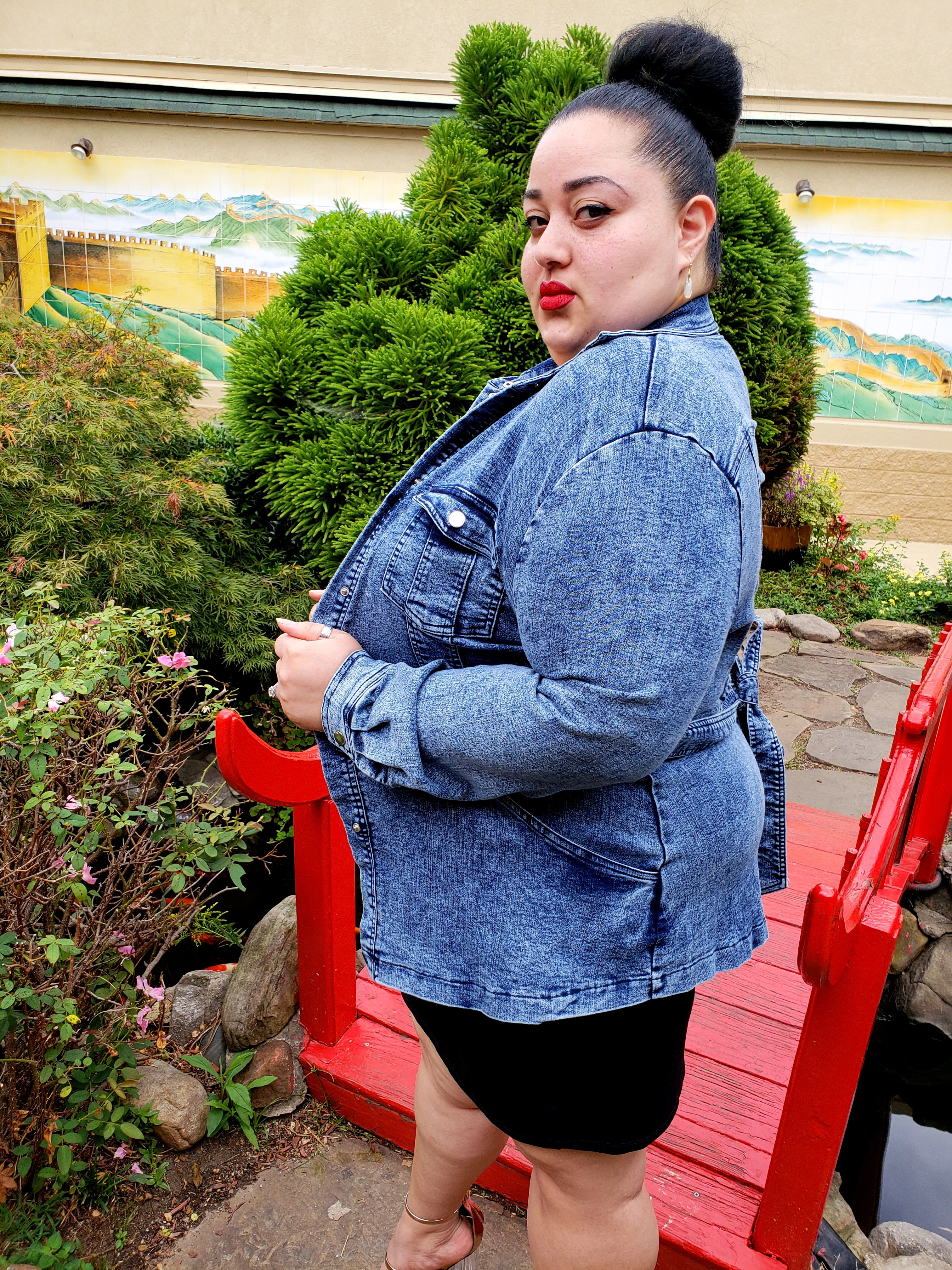 Tied Jean Jacket Plus